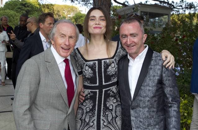 Monaco, Monte Carlo - May 26, 2017: Amber Lounge Fashion Show Monaco with Sir Jackie Stewart (left) and Paddy Lowe, Mercedes AMG Petronas with his wife Amber Lounge Fashion Show Monaco 2017