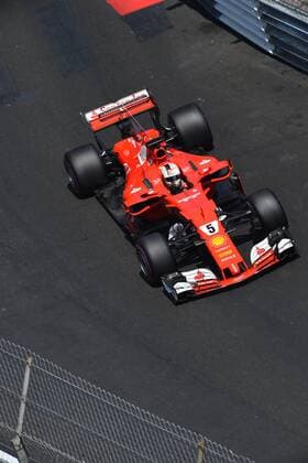 Sebastian Vettel (Scuderia Ferrari) mit seinem Auto auf der Strecke, Grosser Preis von Monaco 2017, Motorsport, Formel 1, Qualifikation, 27.05.2017, Monte Carlo Copyright: xAndre Eibner-Pressefotox EP_JAE