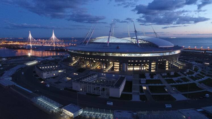 ST PETERSBURG, RUSSIA - MAY 26, 2017: A view of Saint Petersburg Stadium on Krestovsky Island. The stadium is to host matches of the 2018 FIFA World Cup WM Weltmeisterschaft Fussball and the 2017 FIFA Confederations Cup. Peter Kovalev TASS  TS05066D