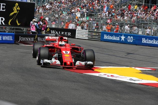 Sebastian Vettel (Scuderia Ferrari) mit seinem Auto auf der Strecke, Grosser Preis von Monaco 2017, Motorsport, Formel 1, Qualifikation, 27.05.2017, Monte Carlo Copyright: xAndre Eibner-Pressefotox EP_JAE