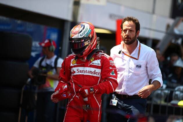 Monaco Grand Prix, Monte Carlo 24 - 28 May 2017 27.05.2017 - Qualifying, Kimi Raikkonen (FIN) Scuderia Ferrari SF70H pole position and Matteo Bonciani (ITA), F1 Head of Communications 