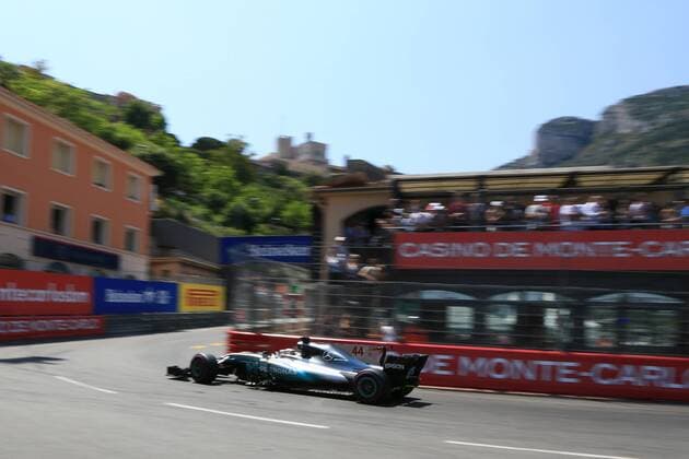 May 27th 2017, Monaco; F1 Grand Prix of Monaco Friday qualifying sessions day; Lewis Hamilton - Mercedes AMG Petronas F1 W08 EQ Energy+ struggles in qualifying rounds xLeannexBoonx  ActionPlus11883983