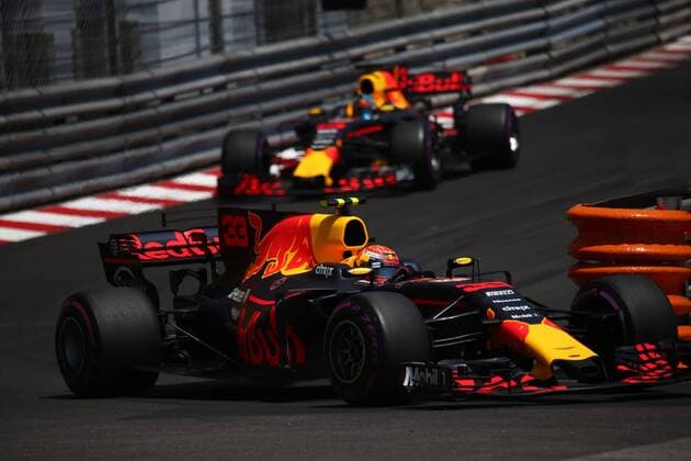Monaco Grand Prix, Monte Carlo 24 - 28 May 2017 28.05.2017 - Race, Max Verstappen (NED) Red Bull Racing RB13 leads Daniel Ricciardo (AUS) Red Bull Racing RB13 