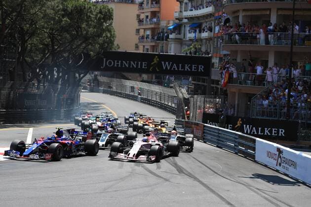 May 28th 2017, Monaco; F1 Grand Prix of Monaco Race Day; The rest of the grid takes turn 1 xLeannexBoonx  ActionPlus11884943
