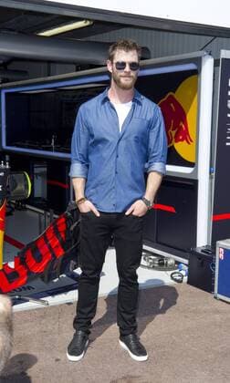 Monaco, Monte Carlo - May 28, 2017: FIA Formula One World Championship WM Weltmeisterschaft Monaco F1 Grand Prix, Actor Chris Hemsworth Monaco F1 Grand Prix 2017, Chris Hemsworth