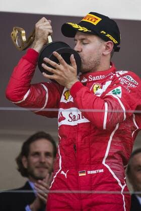 May 28, 2017 - Monte-Carlo, Monaco - 05 VETTEL Sebastian from Germany of Ferrari SF70-H team scuderia Ferrari celebrating his victory during the Monaco Grand Prix of the FIA Formula 1 championship, at Monaco on 28th of 2017. F1 Grand Prix of Monaco  - ZUMAn230 20170528_zaa_n230_130 Copyright: xXavierxBonillax