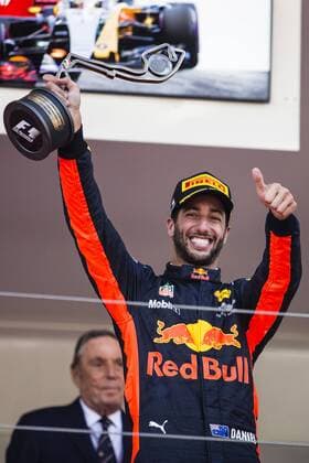 May 28, 2017 - Monte-Carlo, Monaco - 03 RICCIARDO Daniel from Australia of Red Bull Tag Heuer RB13 celebrating the podium during the Monaco Grand Prix of the FIA Formula 1 championship, at Monaco on 28th of 2017. F1 Grand Prix of Monaco  - ZUMAn230 20170528_zaa_n230_131 Copyright: xXavierxBonillax