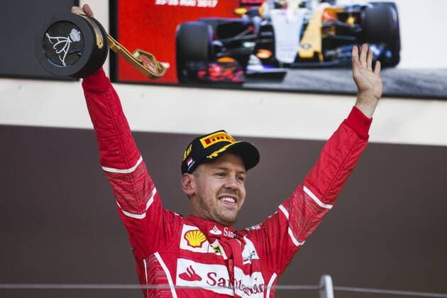 May 28, 2017 - Monte-Carlo, Monaco - 05 VETTEL Sebastian from Germany of Ferrari SF70-H team scuderia Ferrari celebrating his victory during the Monaco Grand Prix of the FIA Formula 1 championship, at Monaco on 28th of 2017. F1 Grand Prix of Monaco  - ZUMAn230 20170528_zaa_n230_132 Copyright: xXavierxBonillax