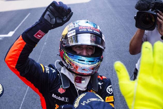 May 28, 2017 - Monte-Carlo, Monaco - 03 RICCIARDO Daniel from Australia of Red Bull Tag Heuer RB13 celebrating the podium during the Monaco Grand Prix of the FIA Formula 1 championship, at Monaco on 28th of 2017. F1 Grand Prix of Monaco  - ZUMAn230 20170528_zaa_n230_139 Copyright: xXavierxBonillax