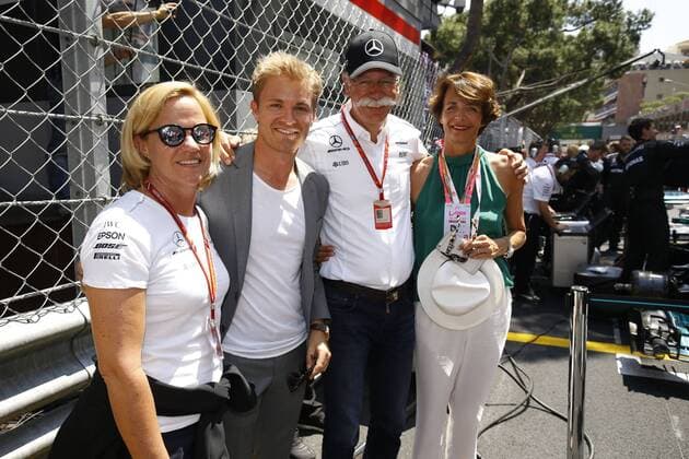 Motorsports: FIA Formula One World Championship WM Weltmeisterschaft 2017, Grand Prix of Monaco, Nico Rosberg (GER), Dr. Dieter Zetsche (Chairman of the Board of Management of Daimler AG, Head of Mercedes-Benz Cars), Anne Zetsche Monte Carlo Monaco xHOCHxZWEIx