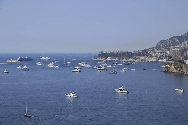 Yachten vor Anker während des Formel 1, Formula 1, F1 Grand Prix Monaco 2017