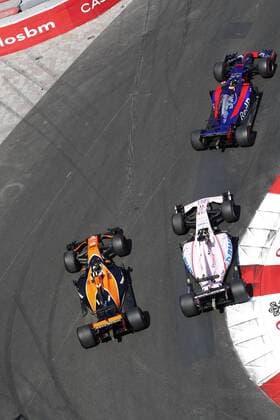 Motorsports: FIA Formula One World Championship WM Weltmeisterschaft 2017, Grand Prix of Monaco, 26 Daniil Kvyat (RUS, Scuderia Toro Rosso), 11 Sergio Perez (MEX, Sahara Force India F1 Team), 2 Stoffel Vandoorne (BEL, McLaren Honda), Monte Carlo Monaco xHOCHxZWEIx