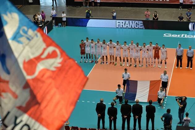 Volleyball, WM-Qauli, Frankreich - Deutschland L equipe (france) VOLLEY-BALL : France vs Allemagne - Tournoi de qualificatif au championnat du monde - 28 05 2017 FredericChambert Panoramic 