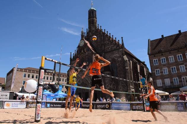 smart super cup Nürnberg; Smart Beach Tour 2017; Manuel Lohmann Julius Thole vs. Sebastian Fuchs Eric Stadie +++ Nürnberg Germany xConnyxKurth HOCHxZWEIx