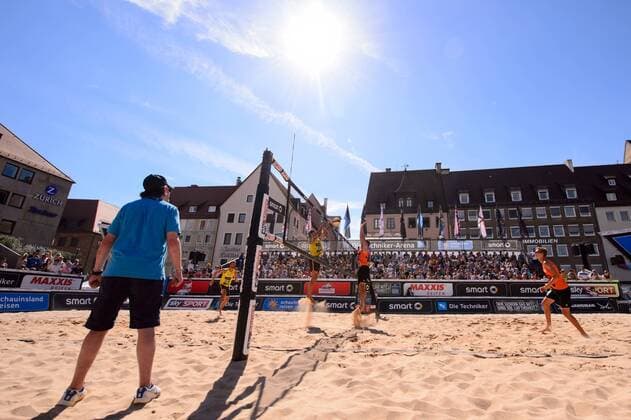 smart super cup Nürnberg; Smart Beach Tour 2017; Alexander Walkenhorst Sven Winter vs. Manuel Lohmann Julius Thole +++ + Nürnberg Germany xConnyxKurth HOCHxZWEIx