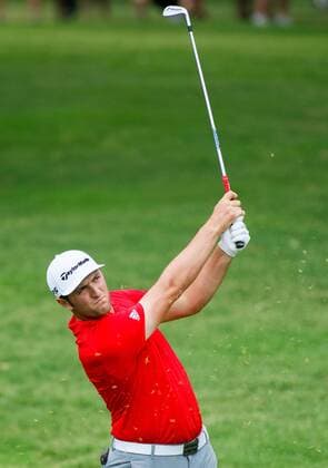 May 28, 2017 - Fort Worth, TX, USA - Jon Rahm hits a shot from the fairway on the 18th hole during the final round of the Dean & DeLuca Invitational golf tournament on Sunday, May 28, 2017 at Colonial Country Club in Fort Worth, Texas. Dean & DeLuca Invitational golf tournament - Round 4 - ZUMAm67_ 20170528_zaf_m67_053 Copyright: xRayxCarlinx