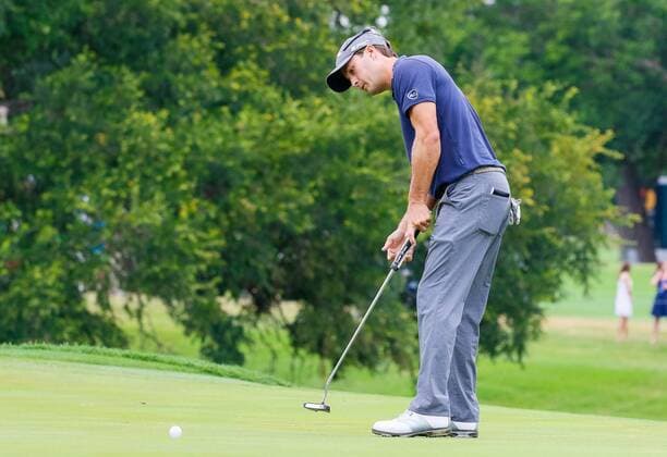 May 28, 2017 - Fort Worth, TX, USA - Kevin Kisner putts for par and the tournament victory on the 18th green during the final round of the Dean & DeLuca Invitational golf tournament on Sunday, May 28, 2017 at Colonial Country Club in Fort Worth, Texas. Dean & DeLuca Invitational golf tournament - Round 4 - ZUMAm67_ 20170528_zaf_m67_064 Copyright: xRayxCarlinx