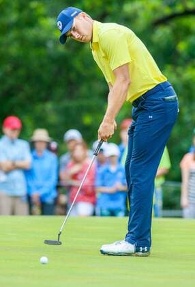 May 28, 2017 - Fort Worth, TX, USA - Jordan Spieth putts on the 3rd green during the final round of the Dean & DeLuca Invitational golf tournament on Sunday, May 28, 2017 at Colonial Country Club in Fort Worth, Texas. Dean & DeLuca Invitational golf tournament - Round 4 - ZUMAm67_ 20170528_zaf_m67_076 Copyright: xRayxCarlinx
