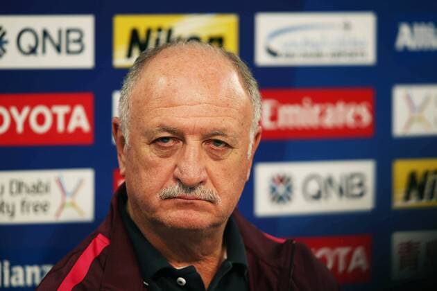 Head coach Luiz Felipe Scolari of China s Guangzhou Evergrande attends a press conference PK Pressekonferenz ahead of the second Round of 16 match against Japan s Kashima Antlers during the AFC Champion League 2017 in Kashima, Japan, 29 May 2017. Scolari leads Guangzhou to compete against Kashima in second Round of 16 at AFC Champions League  20170529_08384