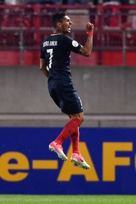 Brazilian football player Pedro Junior of Japan s Kashima Antlers celebrates after scoring a goal against China s Guangzhou Evergrande in their second Round of 16 match during the 2017 AFC Champions League in Kashima, Japan, 30 May 2017. Kashima Antlers competes against Guangzhou Evergrande in second Round of 16 match at AFC Champions League  20170530_47982