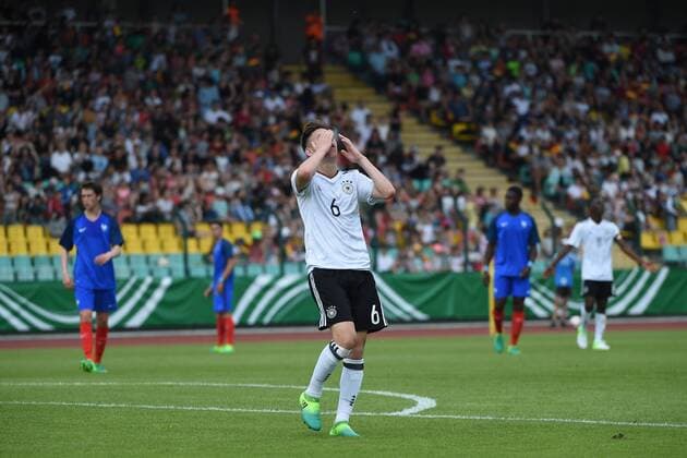 Fussball, Junioren, Saison 2016 17, Schüler-Länderspiel in Berlin, Deutschland - Frankreich, Max Brandt (Nr. 6, Deutschland U16), 30.05.17, Copyright: xMichaelxHundtx xMatthiasxKochx
