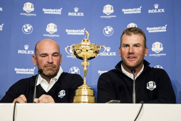 Bilder des Tages - SPORT 170531 Ryder Cup av kaptenen Thomas Björn utser Robert Karlsson till vicekapten för det europeiska laget i Ryder Cup inför Nordea Masters den 31 maj 2017 i Barsebäck.  Copyright: PETTERxARVIDSON BB170531PA069