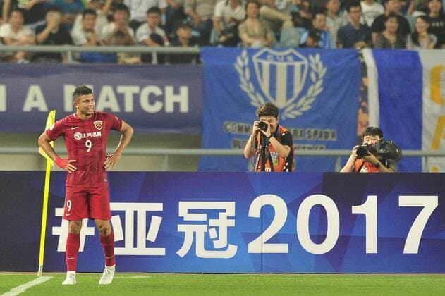 NANJING, CHINA - MAY 31: Elkeson 9 of Shanghai SIPG reacts during 2017 AFC Champions League Round of 16 between Jiangsu Suning and Shanghai SIPG at Nanjing Olympic Sports Centre on May 31, 2017 in Nanjing, Jiangsu Province of China.  Copyright: xVCGx CFP111104707251 