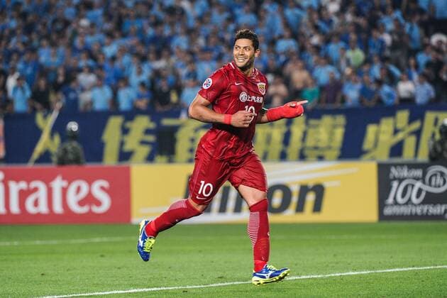 Brazilian football player Givanildo Vieira de Sousa, better known as Hulk, of Shanghai SIPG, celebrates after scoring a goal against Jiangsu Suning during their second Round of 16 match of the AFC Champion League 2017 in Nanjing city, east China s Jiangsu province, 31 May 2017. Jiangsu Suning was defeated by Shanghai SIPG 2-3. Hulk and Elkeson help Shanghai SIPG beat Jiangsu Suning in second Round of 16 at AFC Champions League  20170531_81799