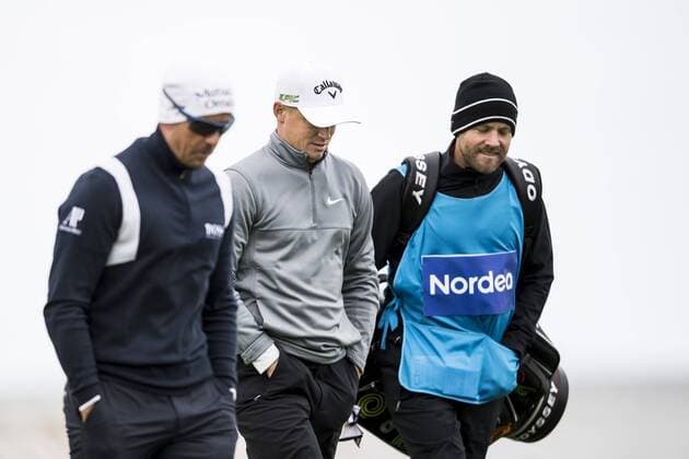 170601 Henrik Stenson, Sverige och Alexander Noren, Sverige under dag ett av golftävlingen Nordea Masters den 1 juni 2017 i Barsebäck.  Copyright: PETTERxARVIDSON BB170601PA056