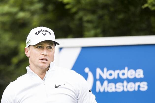 170601 Alexander Noren, Sverige deppar under dag ett av golftävlingen Nordea Masters den 1 juni 2017 i Barsebäck.  Copyright: PETTERxARVIDSON BB170601PA084
