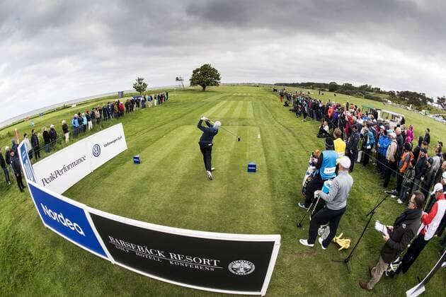 170601 Matthew Fitzpatrick, England slar ut fran tionde tee under dag ett av golftävlingen Nordea Masters den 1 juni 2017 i Barsebäck.  Copyright: PETTERxARVIDSON BB170601PA103