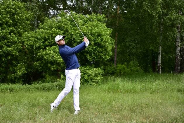 170602 Alexander Björk, Sverige, under dag tva av golftävlingen Nordea Masters den 2 juni 2017 i Barsebäck.  Copyright: PETTERxARVIDSON BB170602PA021