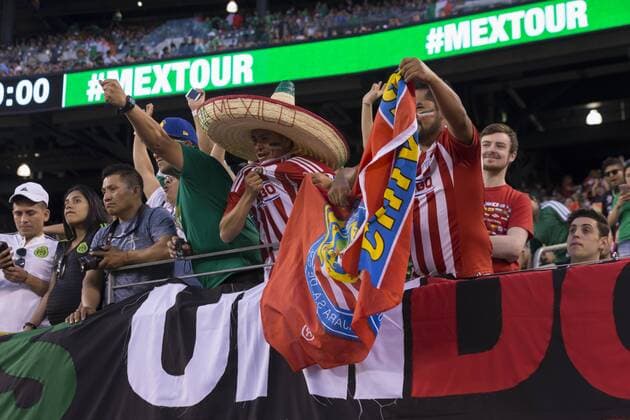 USA: Mexico vs. Ireland friendly match Mexican team fans celebrate during friendly game between Republic of Ireland and Mexico at MetLife arena in Meadowlands, Mexico won 3 - 1.  LevxRadinx xPacificxPress