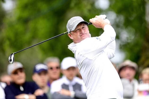 170602 Jamie Donaldson, Wales under dag tva av golftävlingen Nordea Masters den 2 juni 2017 i Barsebäck.  Copyright: PETTERxARVIDSON BB170602PA032