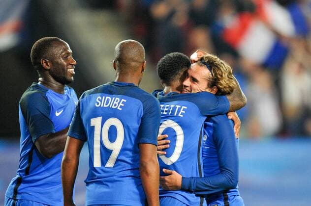 Fußball, Länderspiel, Frankreich - Paraguay 07 Antoine Griezmann (fra) - 18 Moussa Sissoko (fra) - JOIE FOOTBALL : France vs Paraguay - Match amical - 02 06 2017 FEP Panoramic 