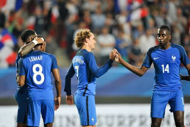 Fußball, Länderspiel, Frankreich - Paraguay 07 Antoine Griezmann (fra) - 14 BLAISE MATUIDI (fra) - JOIE FOOTBALL : France vs Paraguay - Match amical - 02 06 2017 FEP Panoramic 