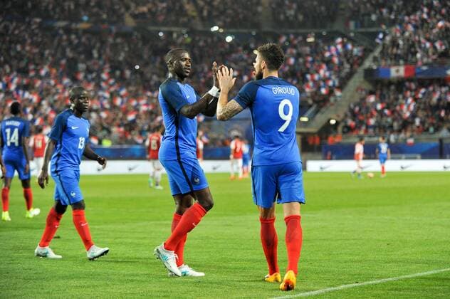 Fußball, Länderspiel, Frankreich - Paraguay 09 OLIVIER GIROUD (fra) - 18 Moussa Sissoko (fra) - JOIE FOOTBALL : France vs Paraguay - Match amical - 02 06 2017 FEP Panoramic 