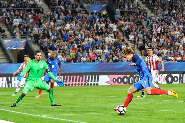 Fußball, Länderspiel, Frankreich - Paraguay 07 Antoine Griezmann (fra) - 12 Antony Silva (fra) FOOTBALL : France vs Paraguay - Match amical - 02 06 2017 FEP Panoramic 
