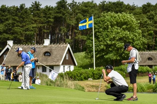 170603 Henrik Stenson, Sverige, under dag tre av golftävlingen Nordea Masters den 3 juni 2017 i Barsebäck.  Copyright: PETTERxARVIDSON BB170603PA019