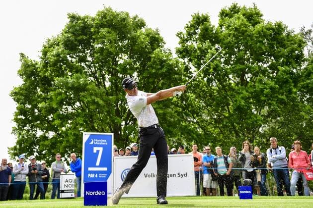 170603 Henrik Stenson, Sverige, under dag tre av golftävlingen Nordea Masters den 3 juni 2017 i Barsebäck.  Copyright: PETTERxARVIDSON BB170603PA020