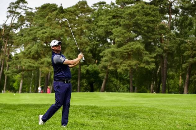 170603 Peter Hanson, Sverige, under dag tre av golftävlingen Nordea Masters den 3 juni 2017 i Barsebäck.  Copyright: PETTERxARVIDSON BB170603PA021