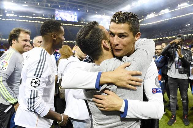 170603 Real Madrids Cristiano Ronaldo jublar efter finalen i Champions League mellan Juventus och Real Madrid den 3 juni 2017 i Cardiff. Copyright: CARLxSANDIN BB170603CS042