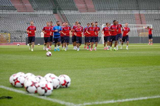 Czech players pictured during a training of the Czech national soccer team, Sunday 04 June 2017, in Brussels. Czech Republic plays a friendly game against Belgium on 05 June. BRUNOxFAHY  x05108599x