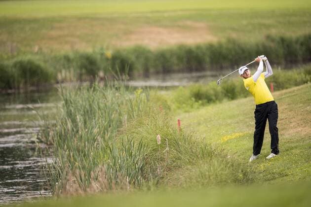 170604 Sebastian Söderberg, Sverige under dag fyra av golftävlingen Nordea Masters den 4 juni 2017 i Barsebäck.  Copyright: PETTERxARVIDSON BB170604PA278