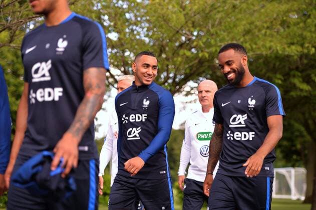 Dimitri Payet - Alexandre Lacazette FOOTBALL : Entrainement Equipe de France - Clairefontaine - 05 06 2017 AnthonyBIBARD FEP Panoramic 