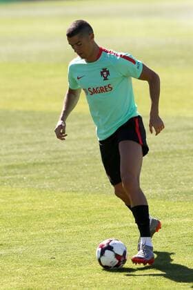 June 7, 2017 - Lisbon, Portugal - Portugal s forward Cristiano Ronaldo in action during a training session at Cidade do Futebol (Football City) training camp in Oeiras, outskirts of Lisbon on June 7, 2017, ahead of the FIFA World Cup WM Weltmeisterschaft Fussball Russia 2018 qualifier match Latvia vs Portugal. Photo: . Cristiano Ronaldo joins Portugal s Football Team training session in Lisbon - ZUMAf123 20170607_zap_f123_008 Copyright: xPedroxFiuzax