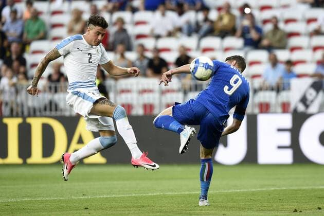 Db Nizza (Francia) 07 06 2017 - amichevole Italia-Uruguay foto Daniele Buffa Image nella foto: autogol Jose Gimenez 