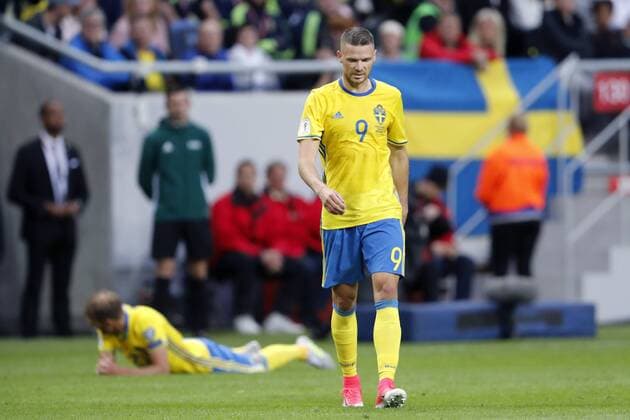 Fußball, WM Quali, Schweden - Frankreich 170609 Sveriges Marcus Berg under fotbollsmatchen i VM-kvalet mellan Sverige och Frankrike den 9 juni 2017 i Stockholm.  Copyright: ANDREASxLxERIKSSON BB170609AE030