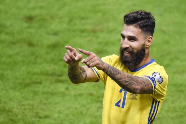 Fußball, WM Quali, Schweden - Frankreich 170609 Sveriges Jimmy Durmaz jublar efter att han gjort 1-1 under fotbollsmatchen i VM-kvalet mellan Sverige och Frankrike den 9 juni 2017 i Stockholm.  Copyright: NIKLASxLARSSON BB170609NL019
