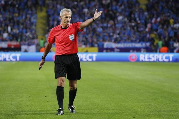 Fußball, WM Quali, Schweden - Frankreich 170609 Domare Martin Atkinson under fotbollsmatchen i VM-kvalet mellan Sverige och Frankrike den 9 juni 2017 i Stockholm.  Copyright: ANDREASxLxERIKSSON BB170609AE036